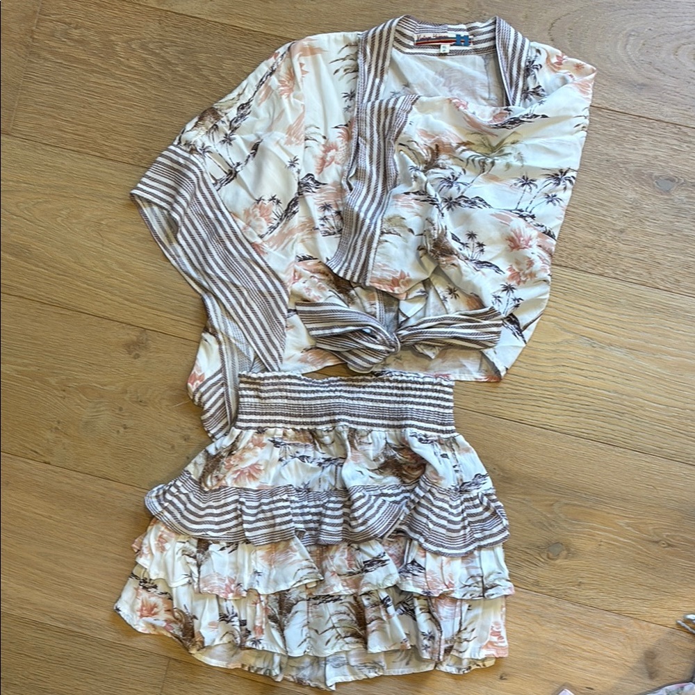 Vintage Havana Kids Matching Set - Cream and Brown Floral